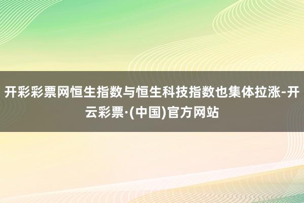 开彩彩票网恒生指数与恒生科技指数也集体拉涨-开云彩票·(中国)官方网站
