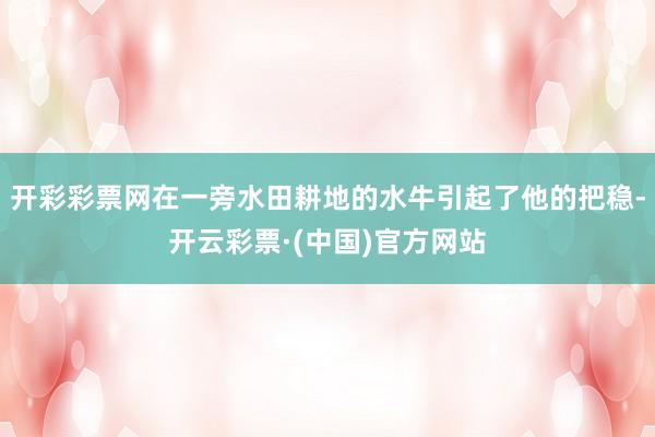 开彩彩票网在一旁水田耕地的水牛引起了他的把稳-开云彩票·(中国)官方网站